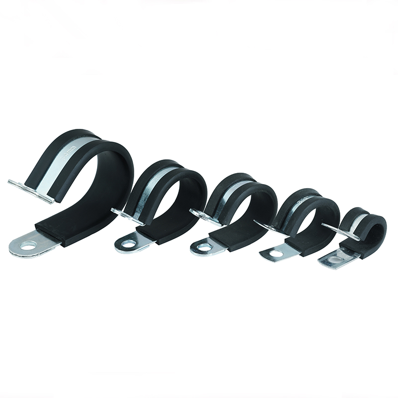 Fixing clamps with rubber ,Galvanized Steel EPDM Rubber Lined P Clip